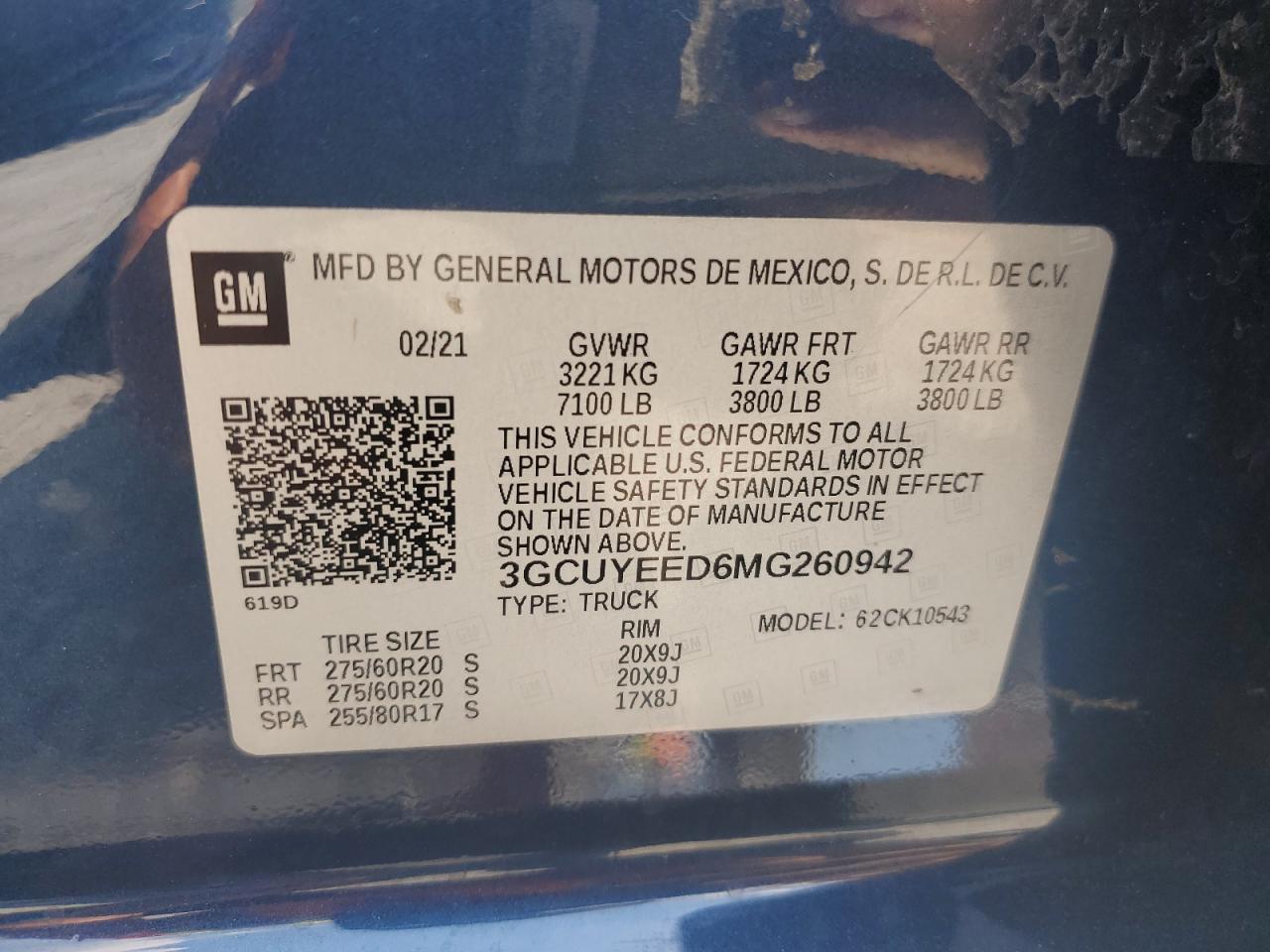 3GCUYEED6MG260942 2021 Chevrolet Silverado K1500 Rst