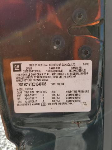 2005 GMC New Sierra C1500 VIN: 2GTEC19TX51340736 Lot: 58413714