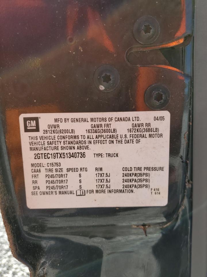 2GTEC19TX51340736 2005 GMC New Sierra C1500