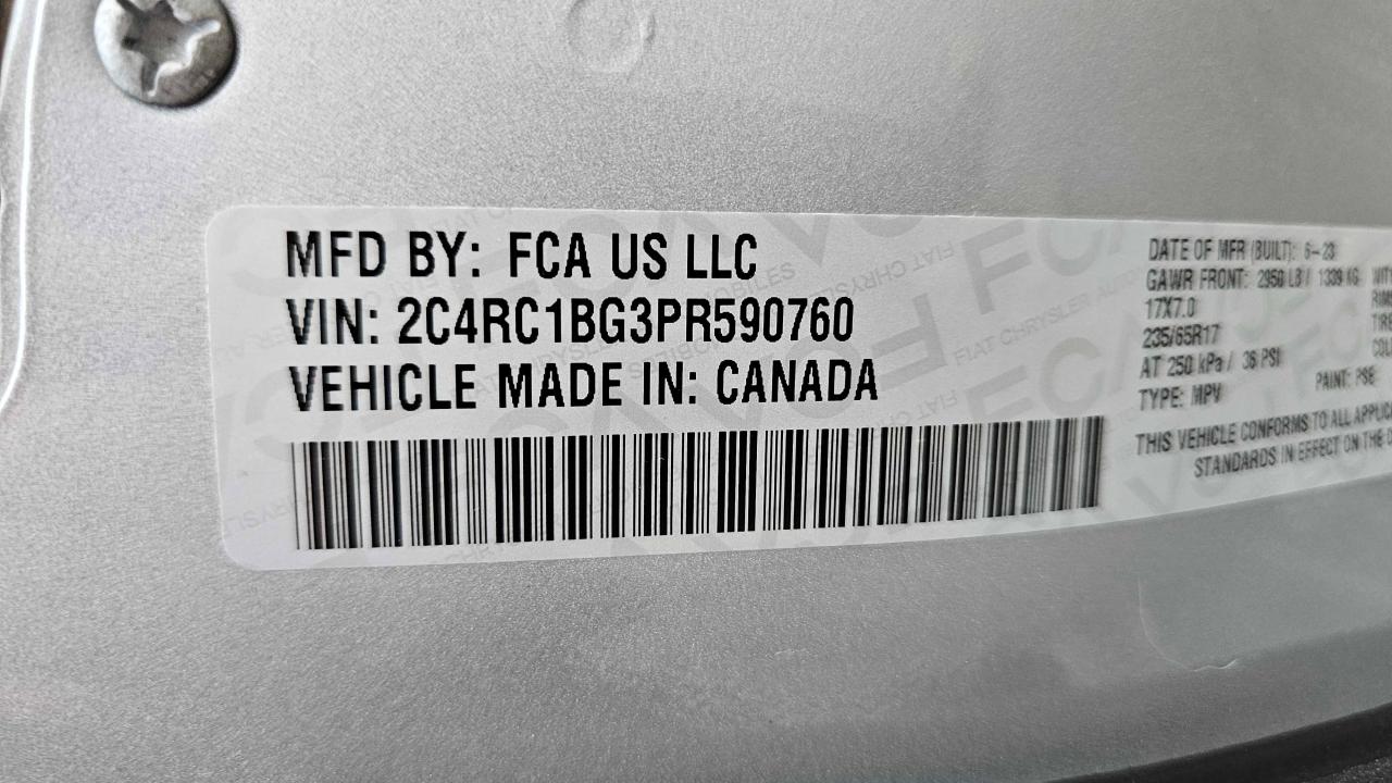 2C4RC1BG3PR590760 2023 Chrysler Pacifica Touring L