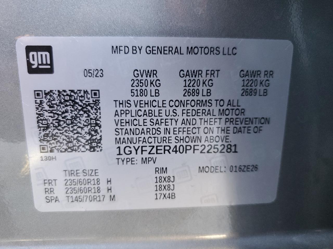 1GYFZER40PF225281 2023 Cadillac Xt4 Sport