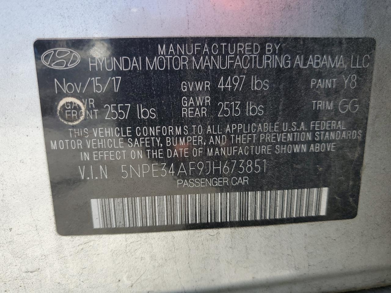 5NPE34AF9JH673851 2018 Hyundai Sonata Sport