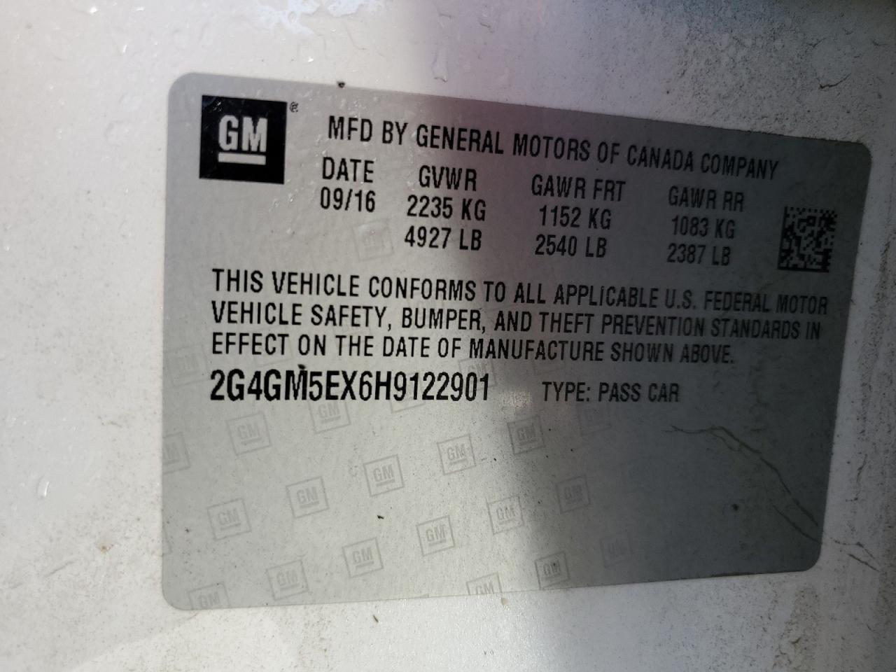 2G4GM5EX6H9122901 2017 Buick Regal