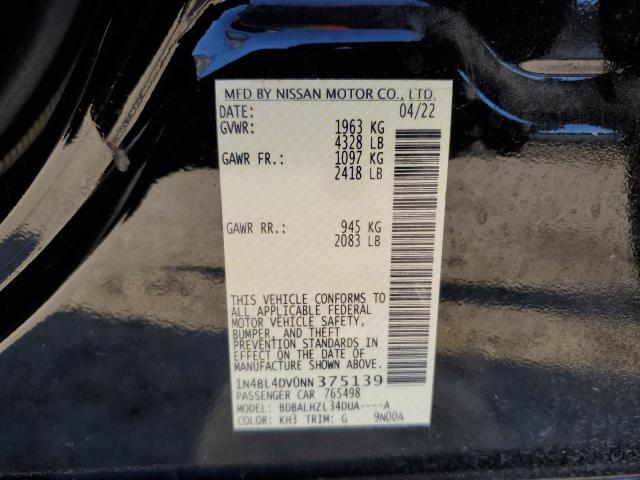 2022 NISSAN ALTIMA SV - 1N4BL4DV0NN375139