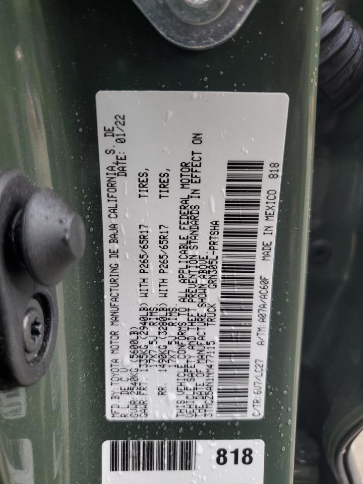 3TMCZ5AN1NM477115 TOYOTA TACOMA 2022
