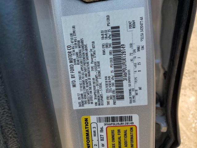 VIN 3FA6P0LU9JR128149 2018 Ford Fusion, Se Hybrid no.12