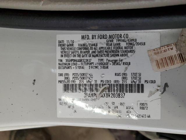 2011 Ford Fusion Se VIN: 3FAHP0HAXBR203837 Lot: 60428214