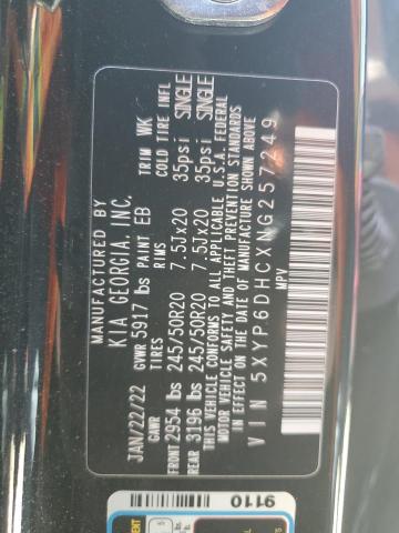 2022 Kia Telluride S VIN: 5XYP6DHCXNG257249 Lot: 60839434