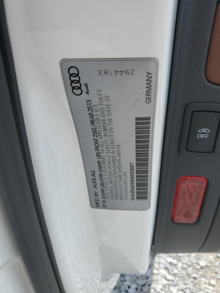 WAUENAF49HN028897 2017 Audi A4 Premium Plus