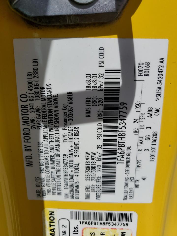 1FA6P8TH8F5347759 2015 Ford Mustang