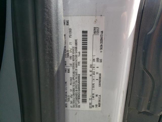 2019 Ford Transit T-350 VIN: 1FTBW2CG6KKA80892 Lot: 59272514