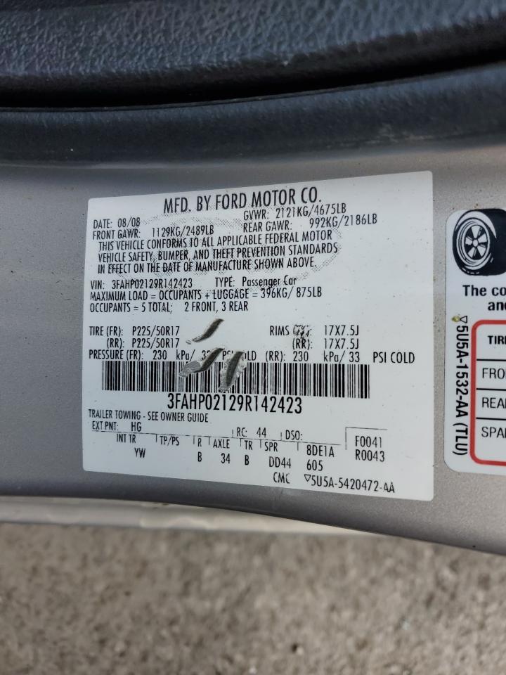 3FAHP02129R142423 2009 Ford Fusion Sel