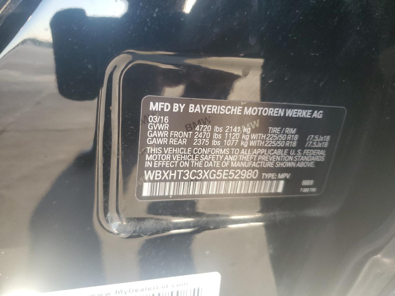 WBXHT3C3XG5E52980 2016 BMW X1 xDrive28I