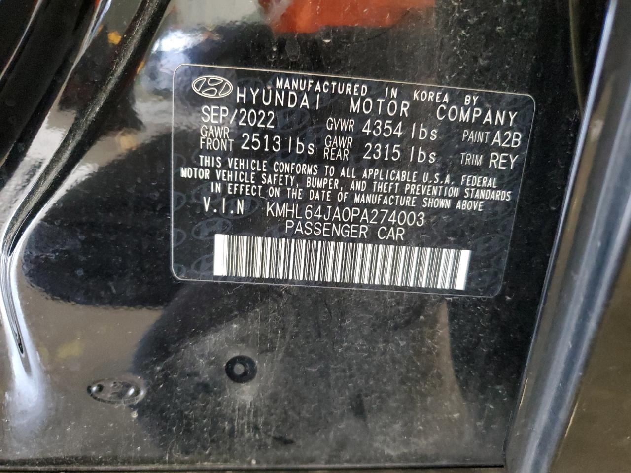 KMHL64JA0PA274003 2023 Hyundai Sonata Sel