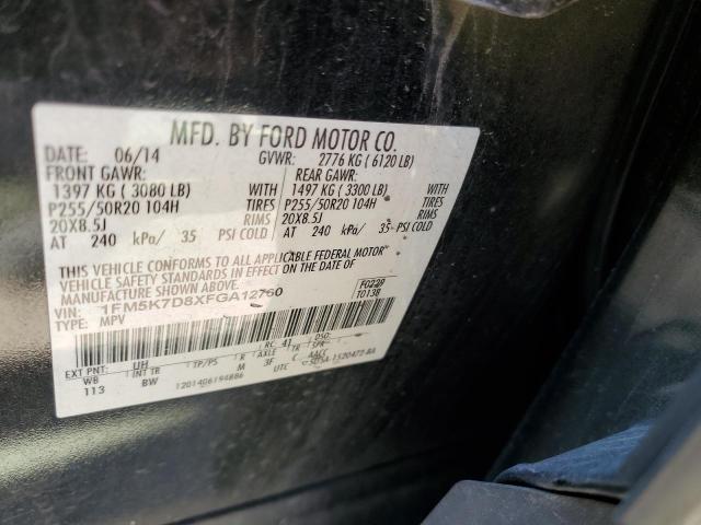 2015 FORD EXPLORER X - 1FM5K7D8XFGA12760