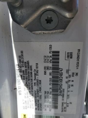 VIN 3FA6P0HD1KR248747 2019 Ford Fusion, SE no.12