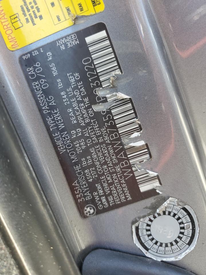 WBAWB73597P031220 2007 BMW 335 I