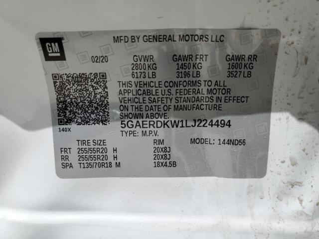 2020 BUICK ENCLAVE AV - 5GAERDKW1LJ224494