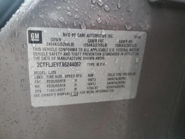 2010 GMC Terrain Slt VIN: 2CTFLJEY7A6244067 Lot: 57525754