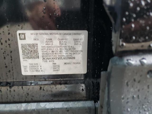 2020 Chevrolet Equinox Lt VIN: 2GNAXKEV7L6139609 Lot: 60607104