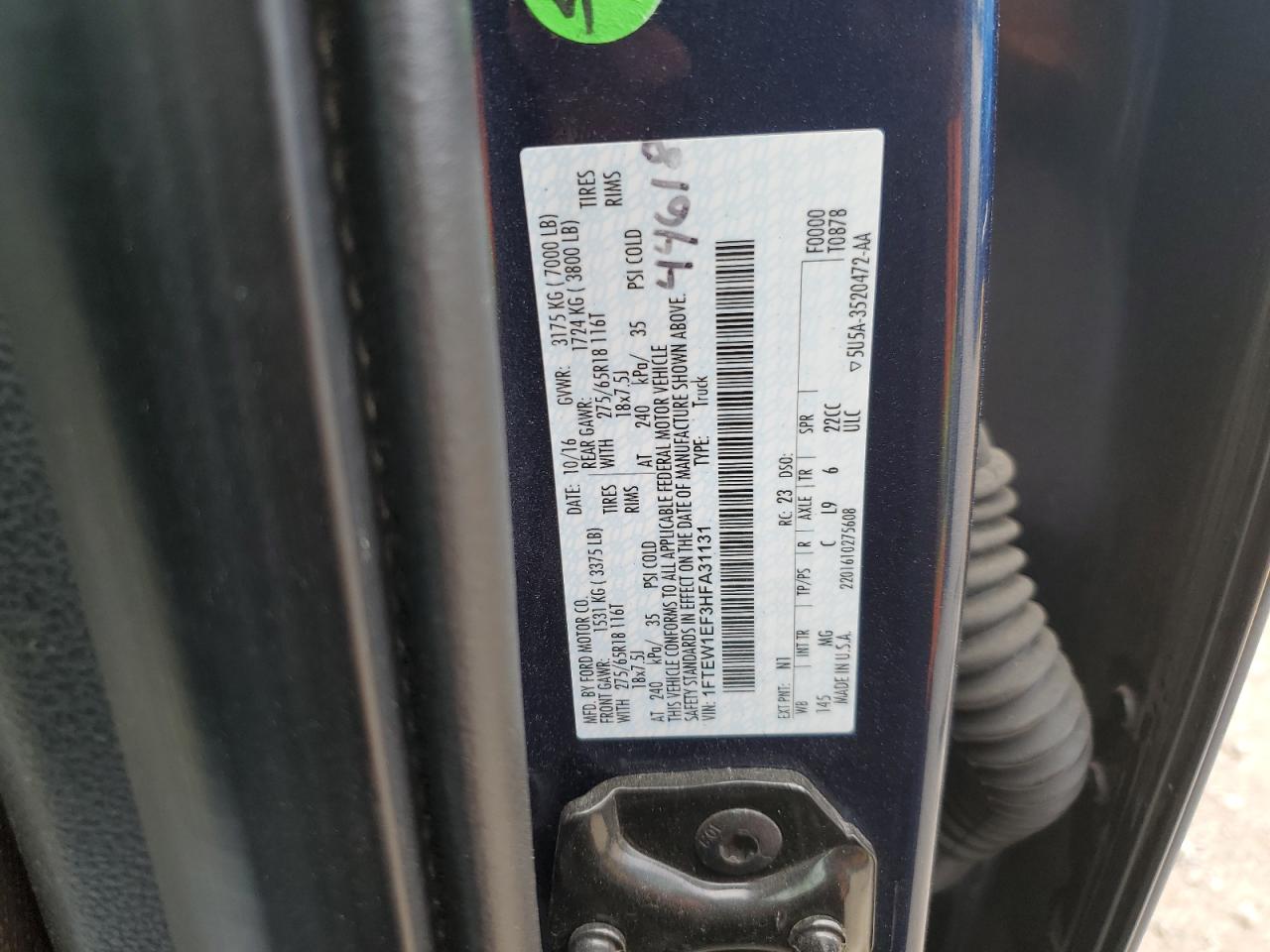 1FTEW1EF3HFA31131 2017 Ford F150 Supercrew