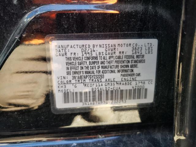 2016 Nissan Sentra S VIN: 3N1AB7AP7GY232293 Lot: 59020714