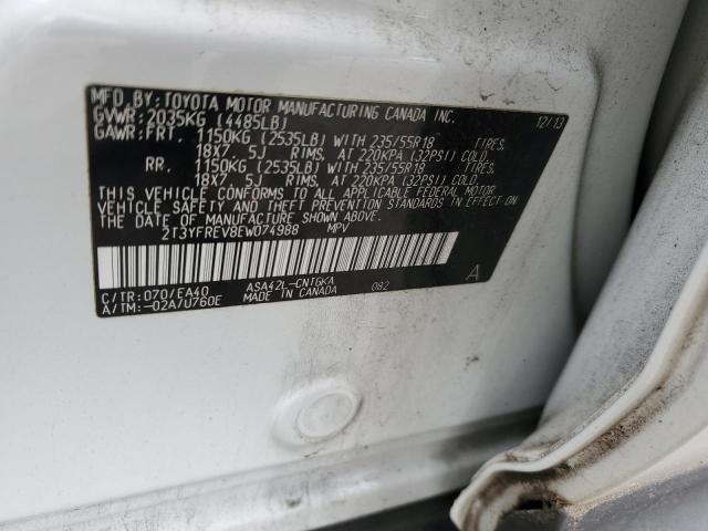 VIN 2T3YFREV8EW074988 2014 Toyota RAV4, Limited no.12