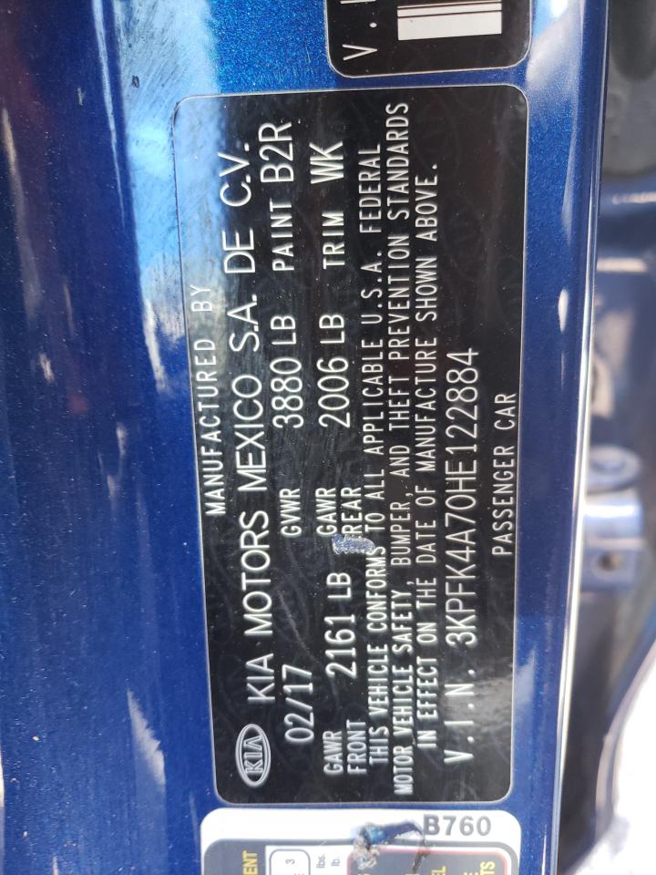 3KPFK4A70HE122884 2017 Kia Forte Lx