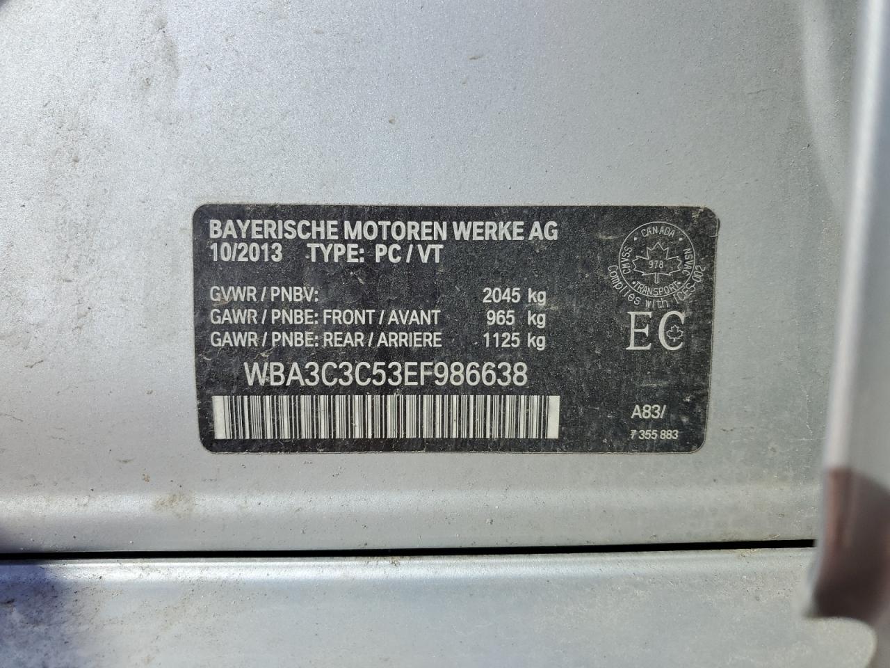 WBA3C3C53EF986638 2014 BMW 320 I xDrive