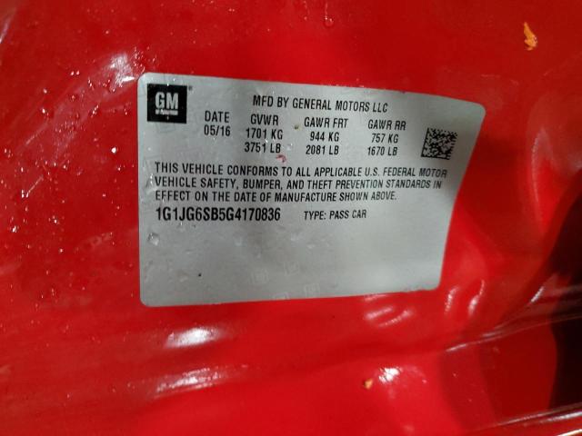 2016 CHEVROLET SONIC RS - 1G1JG6SB5G4170836