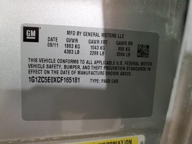 2012 Chevrolet Malibu 1Lt VIN: 1G1ZC5E0XCF165181 Lot: 60054594