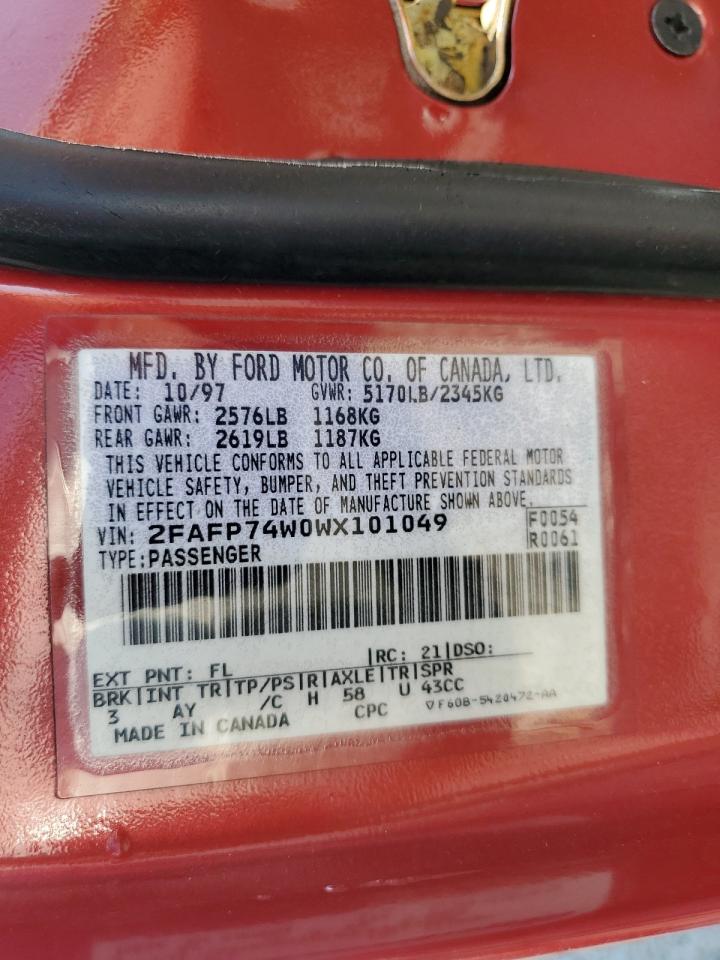 2FAFP74W0WX101049 1998 Ford Crown Victoria Lx