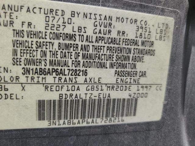 2010 Nissan Sentra 2.0 VIN: 3N1AB6AP6AL728216 Lot: 49715284