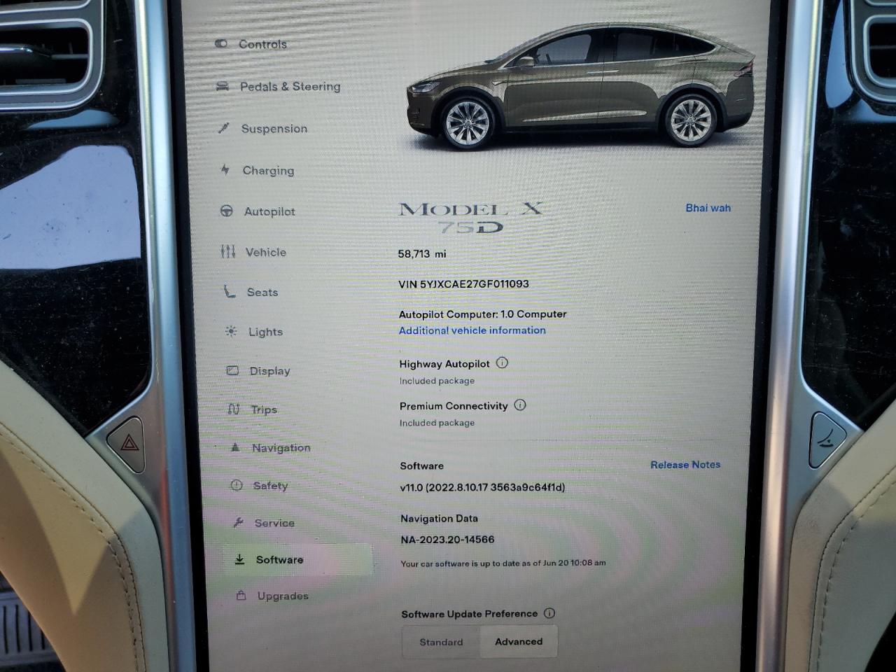 5YJXCAE27GF011093 2016 Tesla Model X