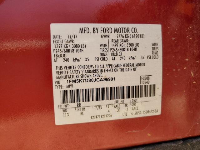 2018 FORD EXPLORER X - 1FM5K7D80JGA36901