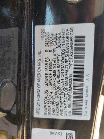 2021 Acura Tlx VIN: 19UUB6F33MA003797 Lot: 59466124