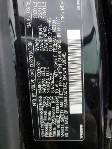 2019 Volvo Xc60 T5 VIN: LYV102RK8KB215359 Lot: 57739064