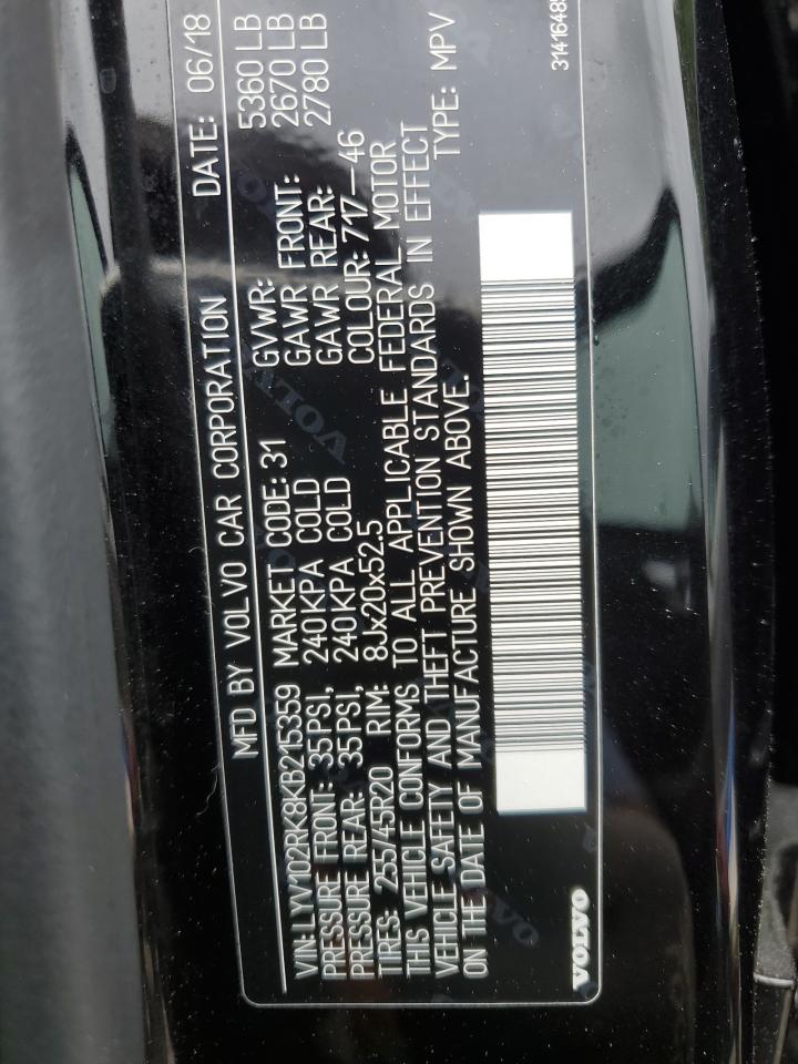 LYV102RK8KB215359 2019 Volvo Xc60 T5