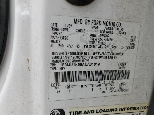 2010 Ford Expedition Limited VIN: 1FMJU1K56AEA81819 Lot: 57781244