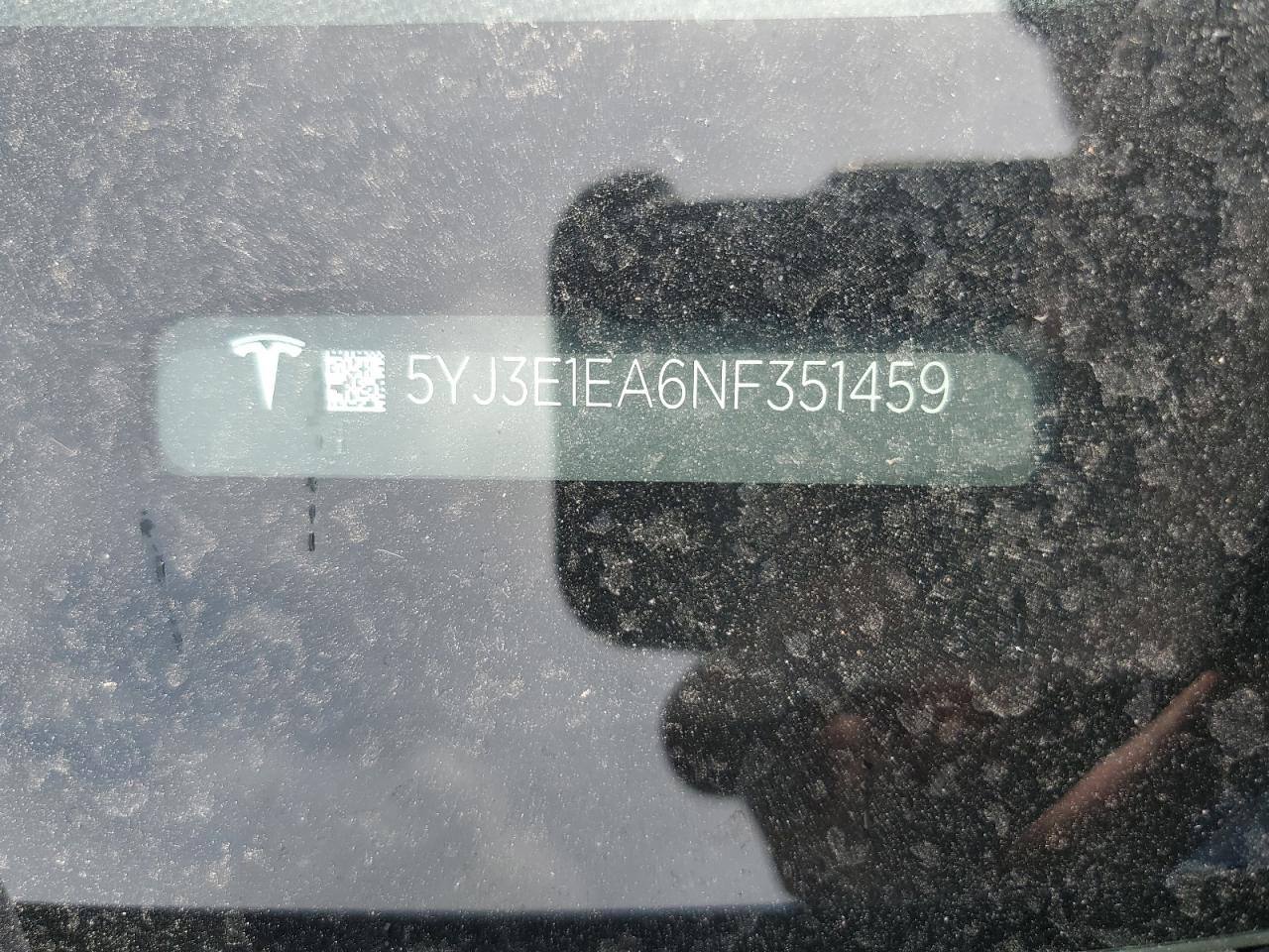 5YJ3E1EA6NF351459 2022 Tesla Model 3