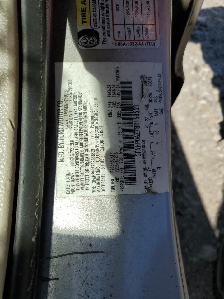 3FAHP06Z78R158521 2008 Ford Fusion S