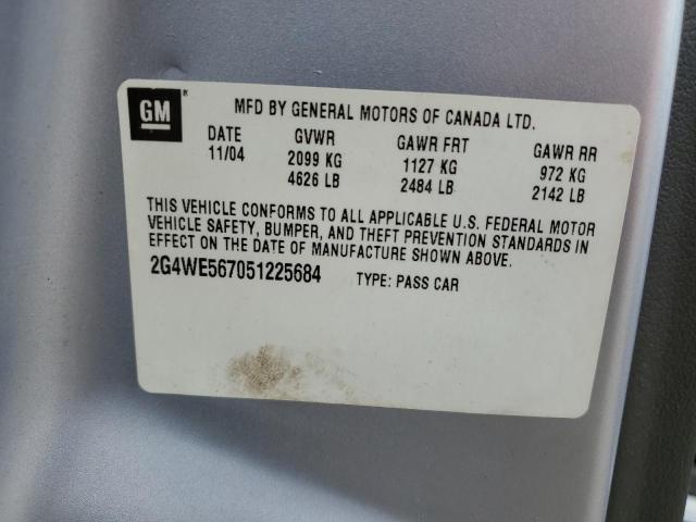 2005 Buick Lacrosse Cxs VIN: 2G4WE567051225684 Lot: 57246704