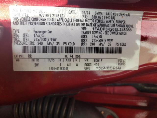 2014 Ford Focus Se VIN: 1FADP3K26EL248388 Lot: 56432404