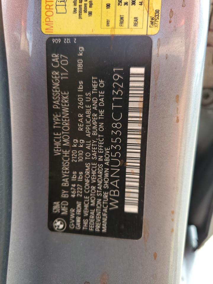 WBANU53538CT13291 2008 BMW 528 I