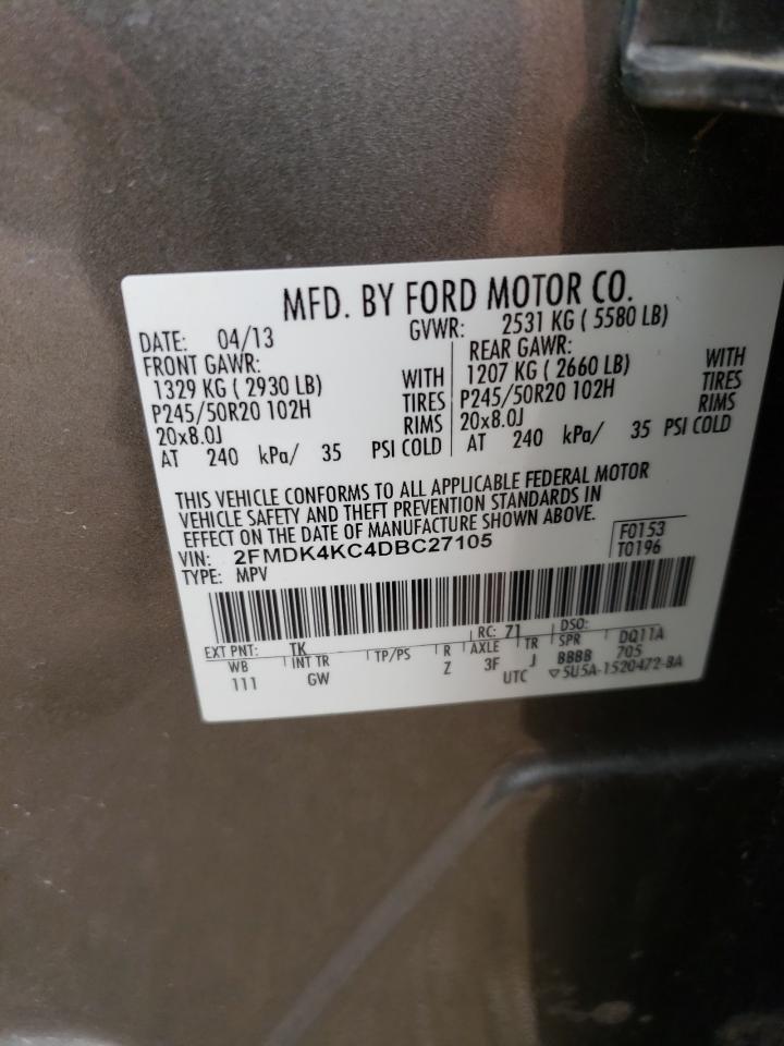 2FMDK4KC4DBC27105 2013 Ford Edge Limited