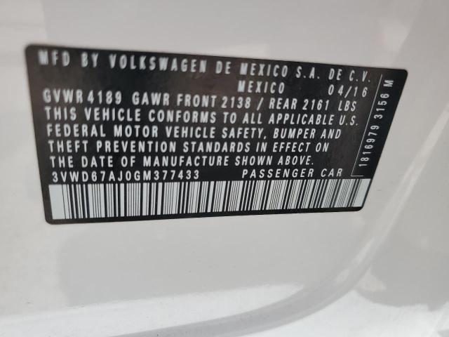 2016 Volkswagen Jetta Se VIN: 3VWD67AJ0GM377433 Lot: 61303474