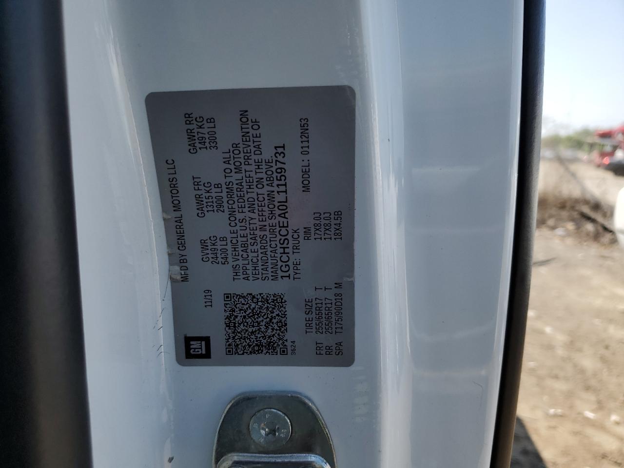 1GCHSCEA0L1159731 2020 Chevrolet Colorado Lt