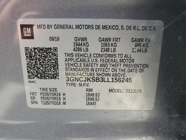 2020 Chevrolet Trax Ls VIN: 3GNCJKSB3LL156245 Lot: 60521564