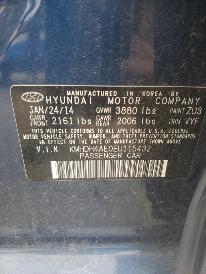 KMHDH4AE0EU115432 2014 Hyundai Elantra Se