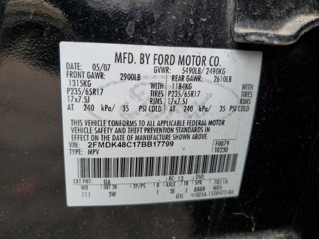 2007 Ford Edge Sel VIN: 2FMDK48C17BB17799 Lot: 57017514